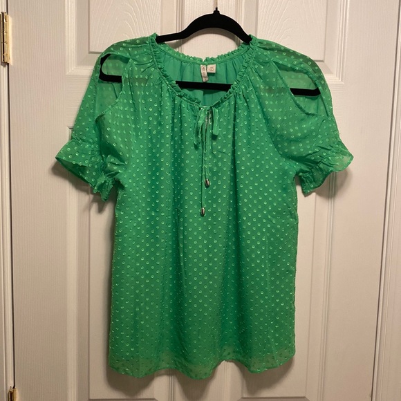 Cato Tops - Brand New Cato Lime Cold Shoulder Blouse…size XS